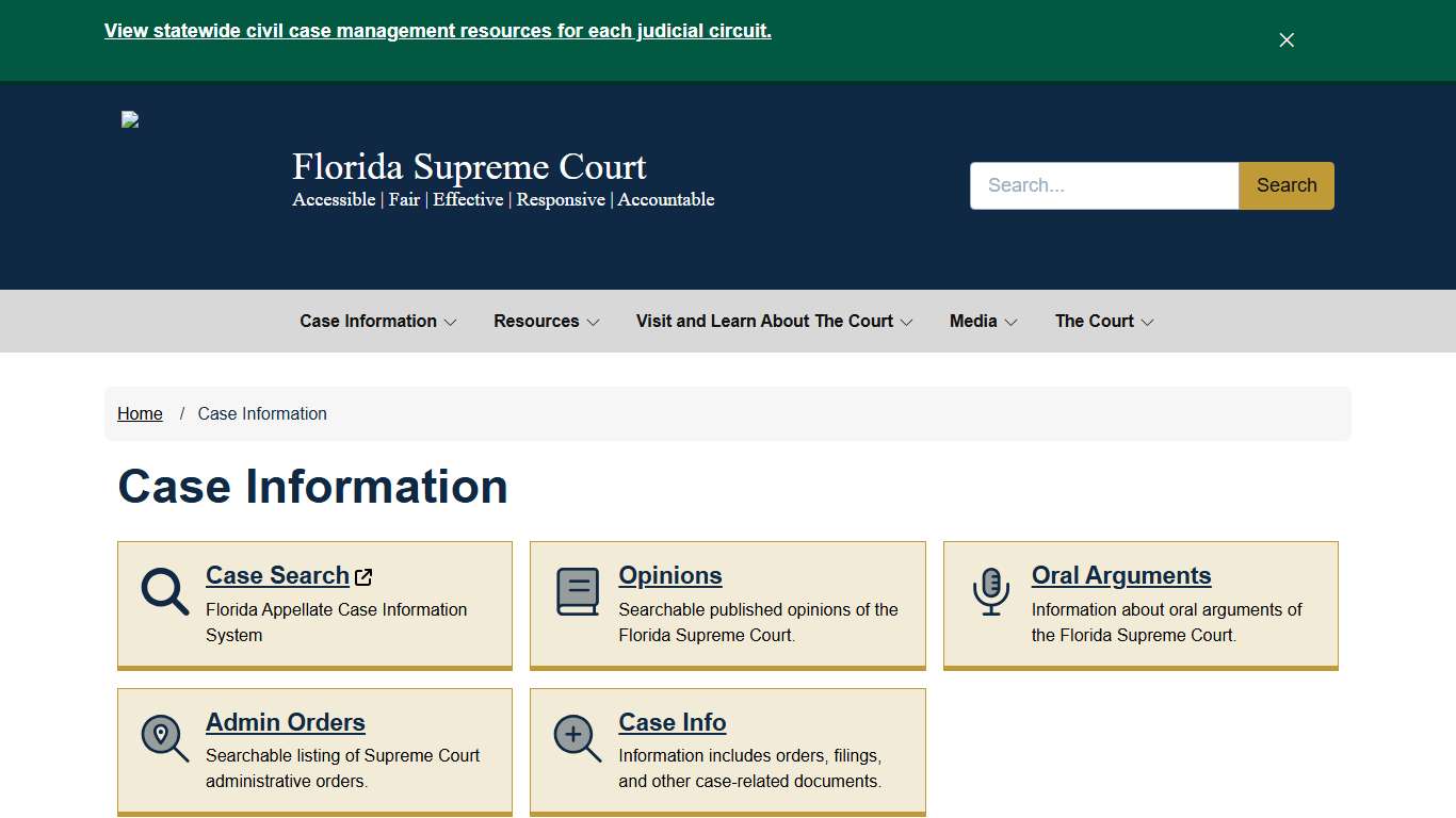 Case Information - Florida Supreme Court